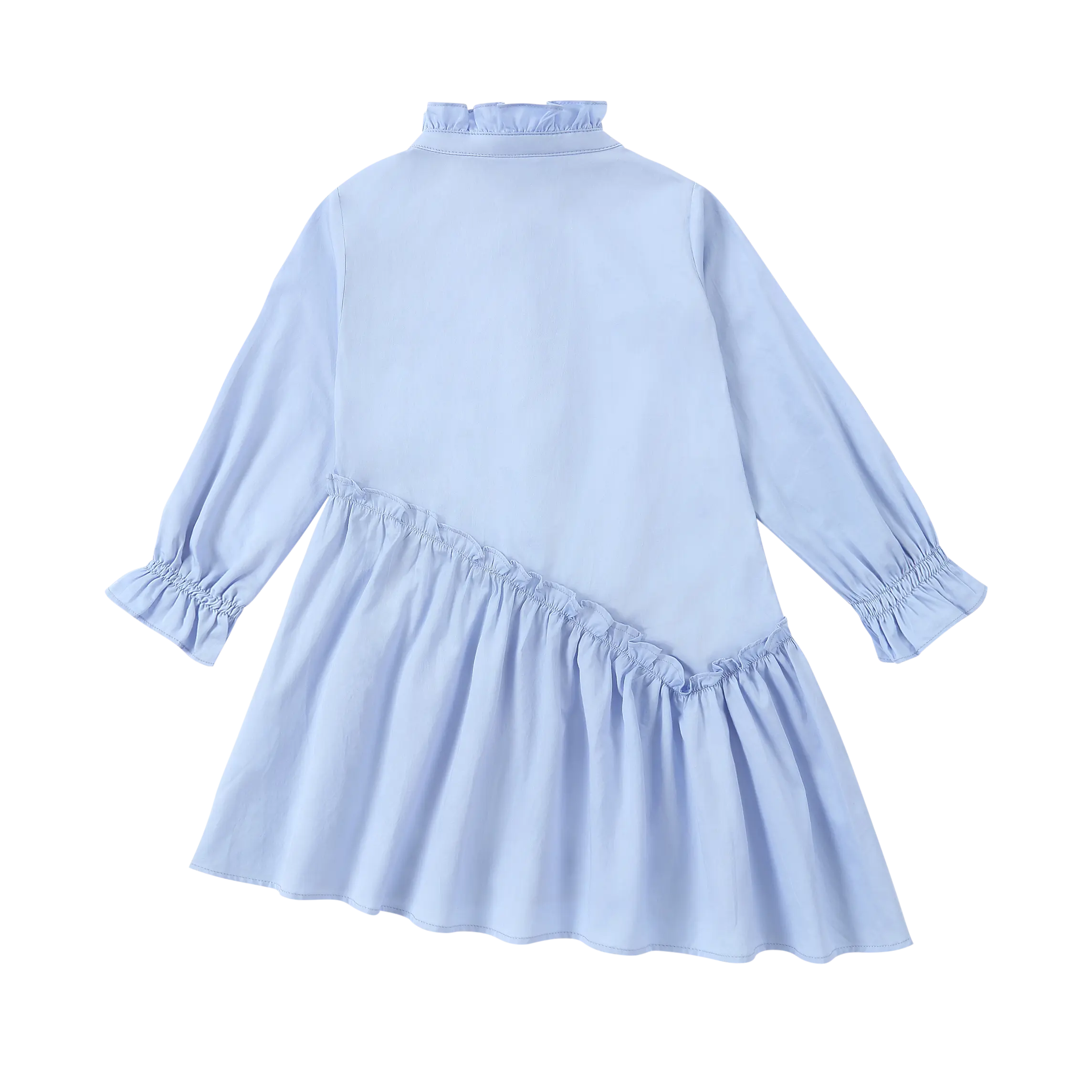Sky Blue Asymmetrical Ruffle Dress | Puvu Pior Sky Blue Asymmetrical Ruffle Dress | Puvu Pior