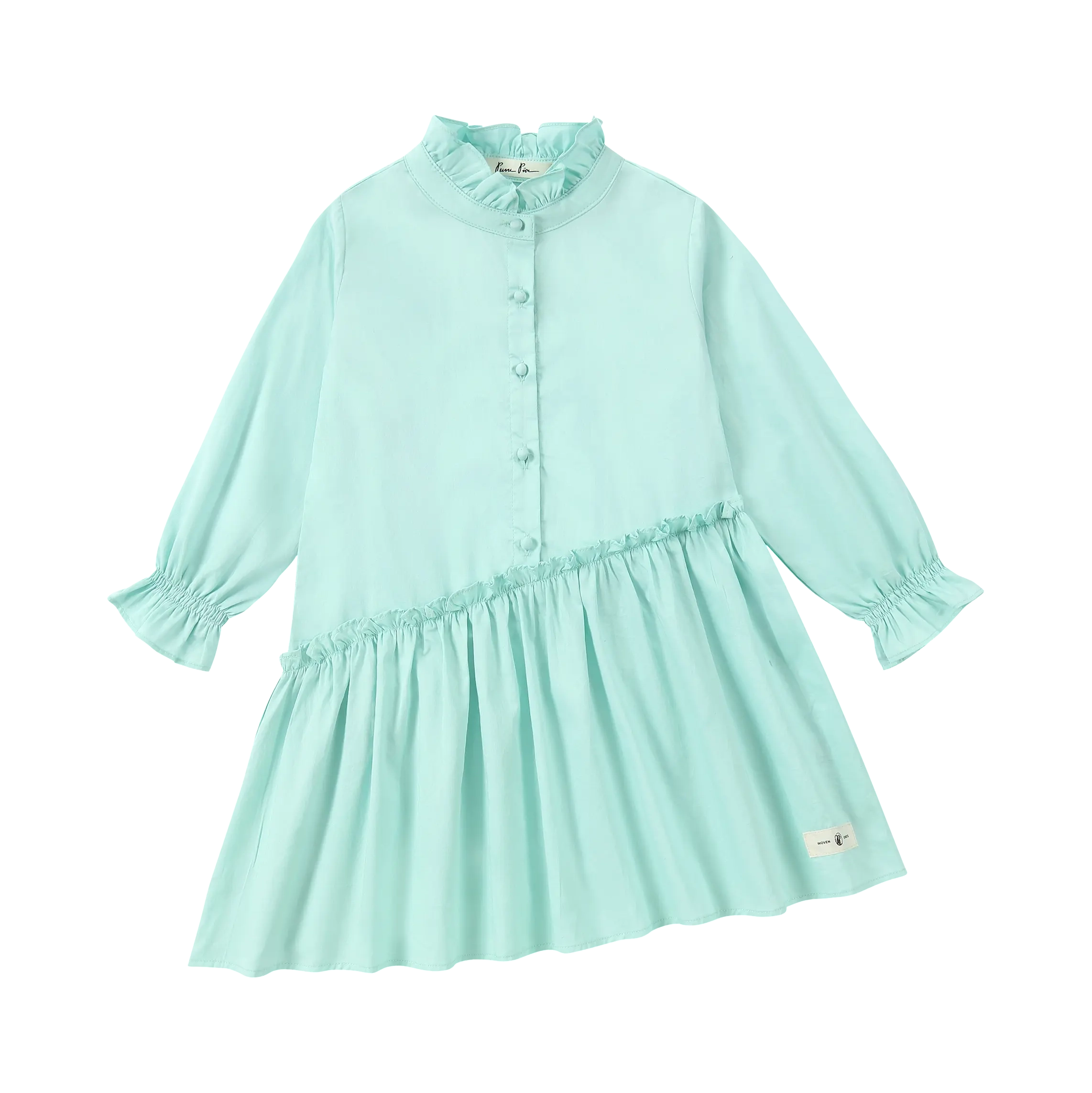 Mint Green Asymmetrical Ruffle Dress | Puvu Pior Mint Green Asymmetrical Ruffle Dress | Puvu Pior